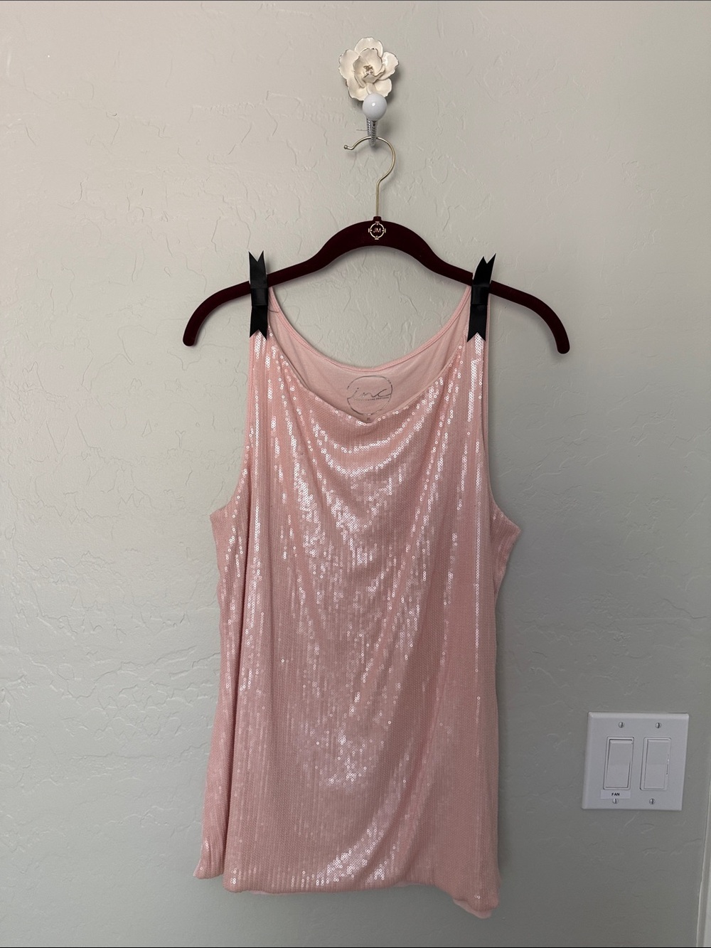 INC International Concepts Blush Pink Sequin Tank
